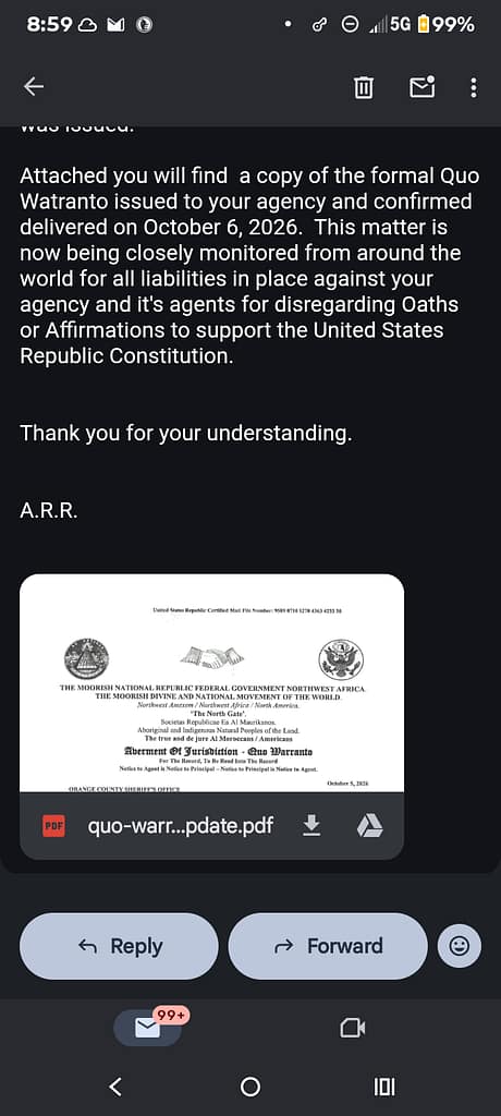 Orange County Sheriff's Office Delegation Unproven Now evidence exhibit a3 email part3