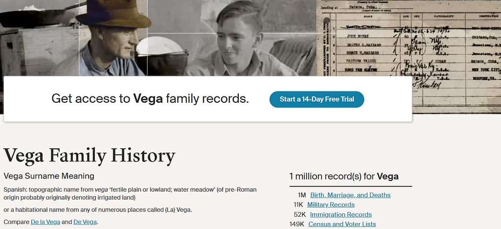 Surname Vega Family Origins